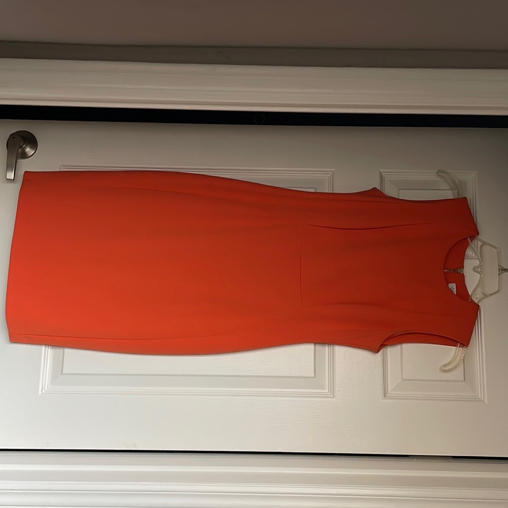 Calvin Klein Sleeveless Sheath Dress orange size 2
